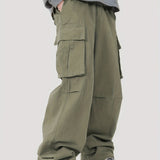 kkboxly Pocket Men's Straight Leg Cargo Pants, Loose Casual Outdoor Pants, Mens Work Pants For Hiking