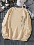 kkboxly  Men's Casual "If You Always Lose It Cherish It" Print Crew Neck Long Sleeves Sweatshirt