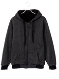 kkboxly  Men's Winter Zip Up Hoodie Fleece Thickened Sweatshirt Warm Heavyweight Coats