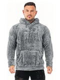 Plus Size Men's Solid Fleece Hoodies Solid Casual Fashion Hooded Sweatshirt For Fall Winter, Men's Clothing