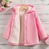 kkboxly  Hooded Fleece Jacket With Button Casual Long Sleeve Hoodies For Autumn And Winter, Everyday