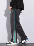 kkboxly  Men's Stripes Print Pants Loose Fit Long Casual Pants For Spring Fall, Men's Clothing