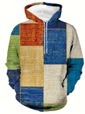 Men's Spring & Autumn Patchwork Sweatshirt Hoodies For Sports/outdoor, Men's Clothing, Plus Size