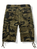 Men's Cotton Casual Multi Pocket Outdoor Camouflage Cargo Shorts No Belt