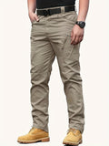 kkboxly  Multi Pocket Men's Tactical Pants, Loose Casual Outdoor Military Pants, Mens Cargo Pants For Hiking