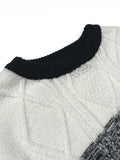 kkboxly  Men's Gradient Crewneck Casual Check Knit Pullover Sweater