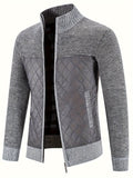 kkboxly  Men's Warm Sweater Casual Jacket, Stand Collar Jacket Coat For Fall Winter