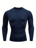 kkboxly  Men's Compression Shirts: Get Fit Fast With Long Sleeve Athletic Workout Tops!