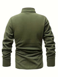 kkboxly  Men's Double-sided Fleece Tactical Sweatshirt, Casual Zip Up Coat For Fall Winter