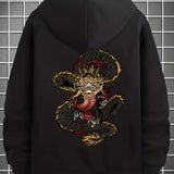 kkboxly Plus Size Men's Dragon/Guitar Print Hoodies Fashion Casual Hooded Jacket Fall Winter, Men's Clothing