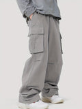 kkboxly Pocket Men's Straight Leg Cargo Pants, Loose Casual Outdoor Pants, Mens Work Pants For Hiking