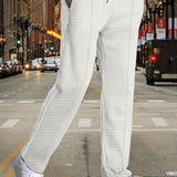 kkboxly Men's Fashion Pants Spring and Autumn New Men's Waffle Sports Casual Pants