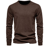 kkboxly  Men's Cotton Letter Print Long Sleeve T-Shirt