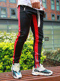 kkboxly  Color Block Joggers Track Pants, Men's Casual Stretch Waist Drawstring Zipper Pockets Sweatpants