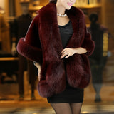 Imitation Mink Fur Faux Fur Shawl Solid Color Thick Warm Fake Fur Collar Elegant Bridal Wedding Dress Cape Short Coat