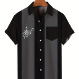 2025 kkboxly  Stylish Men's Musical Note Printed Casual Shirt - Perfect for Parties and Streetwear