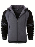 PLUS SIZE Men's Winter Heavyweight Fleece Sherpa Lined Zipper Hoodie Sweatshirt Men's Clothes