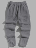 kkboxly Warm Fleece Joggers, Men's Casual Pants Sweatpants With Pockets For Fall Winter