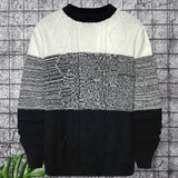 kkboxly  Men's Gradient Crewneck Casual Check Knit Pullover Sweater