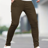 kkboxly  Slim Fit  All-match Jeans, Men's Casual Street Style Medium Stretch Denim Pants For All Seasons