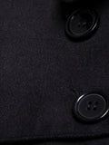 kkboxly  Men's Mid Long Wool Woolen Pea Coat Double Breasted Stand Collar Overcoat Winter Trench Coat