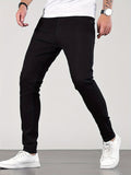 Men's Slim Fit Trendy Jeans, Casual Classic Design Jeans