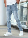 kkboxly  Men's Casual Medium Stretch Jeans, Classic Design Denim Pants