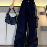 Girls Streetwear Big Pockets Loose Fit High-waisted Cargo Pants