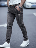 kkboxly Men's Casual Skinny Jeans, Chic Street Style Stretch Straight Leg Jeans