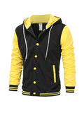 kkboxly  Hoodie Baseball Jacket, Hooded Varsity Baseball Jacket Letterman Jacket, Men’s Coat For Spring Fall