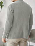 kkboxly  Elegant Slightly Stretch Sweater Cardigan, Men's Casual Vintage Style V Neck Cardigan For Fall Winter