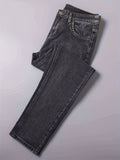 Men's Regular Chic Jeans, Street Style Distressed Stretch Denim Pants