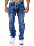 kkboxly  Men's Casual Slim Fit Stretch Jeans, Chic Street Style Distressed Denim Pants