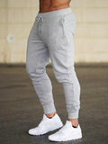 kkboxly  Classic Design Joggers, Men's Casual Stretch Waist Drawstring Sports Pants Sweatpants