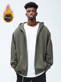 kkboxly  Solid Men's Hooded Jacket Casual Long Sleeve Hoodies With Zipper Gym Sports Hooded Coat For Winter Fall