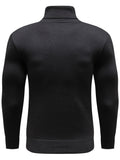 kkboxly Men's Pullover New Solid Color Sweater, Casual Turtleneck Warm Underwear, Comfortable Long Sleeve Top Slim Fit Base Shirts