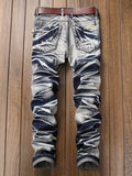 kkboxly  Men's New Zipper Distressed Straight Retro Jeans Best Sellers