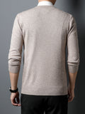 kkboxly  Men's Thick Warm Winter V-Neck Slim Knitted Pullover Sweater (Not Included Shirt)