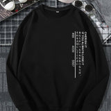 kkboxly  Men's Casual "If You Always Lose It Cherish It" Print Crew Neck Long Sleeves Sweatshirt