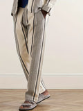 kkboxly  Men's Striped Casual Pants, Comfy Straight Leg Trousers