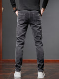 kkboxly  Men's Casual Skinny Jeans, Chic Street Style Classic Design Stretch Jeans