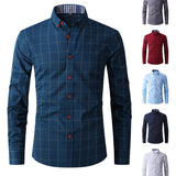 kkboxly  Geometric Pattern Men's Stylish Daily Long Sleeve Button Up Shirt, Spring Fall, Creative Gift For Men