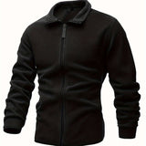 kkboxly  Men's Double-sided Fleece Tactical Sweatshirt, Casual Zip Up Coat For Fall Winter