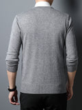 Men's Thick Warm Winter V-Neck Slim Knitted Pullover Sweater (Not Included Shirt)