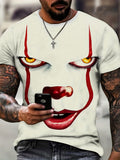 kkboxly  Plus Size Men's Clown Graphic T Shirt Short Sleeve Funny Tee Shirts Crew Neck Summer Novelty Tops