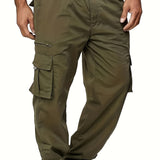 kkboxly  Men's Multi Pocket Cargo Pants, Comfy Casual Pants Joggers