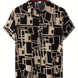 kkboxly  Men's Casual Short Sleeve Shirt, Male Hawaiian Shirt For Summer Beach Vacation