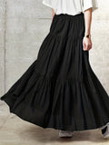 kkboxly  Boho Ruffle Hem Tiered High Waist Skirt, Versatile Layered Maxi Skirt For Spring & Summer, Women's Clothing