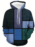 Men's Spring & Autumn Patchwork Sweatshirt Hoodies For Sports/outdoor, Men's Clothing, Plus Size