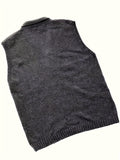 kkboxly Plus Size Men's Solid Knit Vest Spring Fall Winter Sleeveless Sweater, Men's Clothing